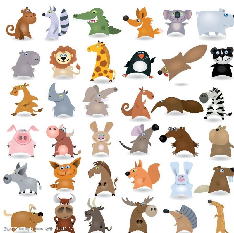 小猫矢量素材可爱卡通动物图片