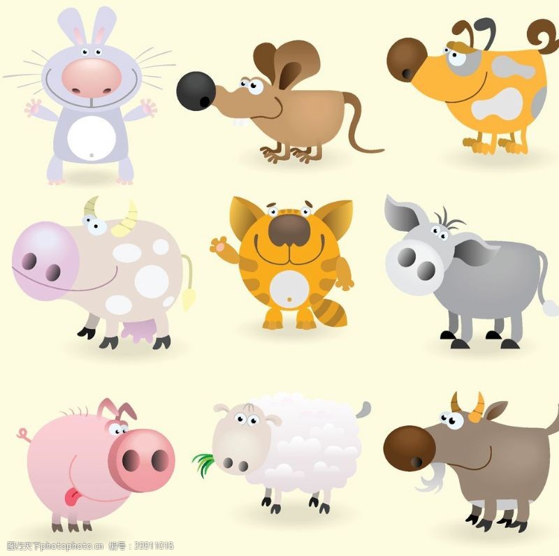 小羊矢量素材可爱卡通动物图片