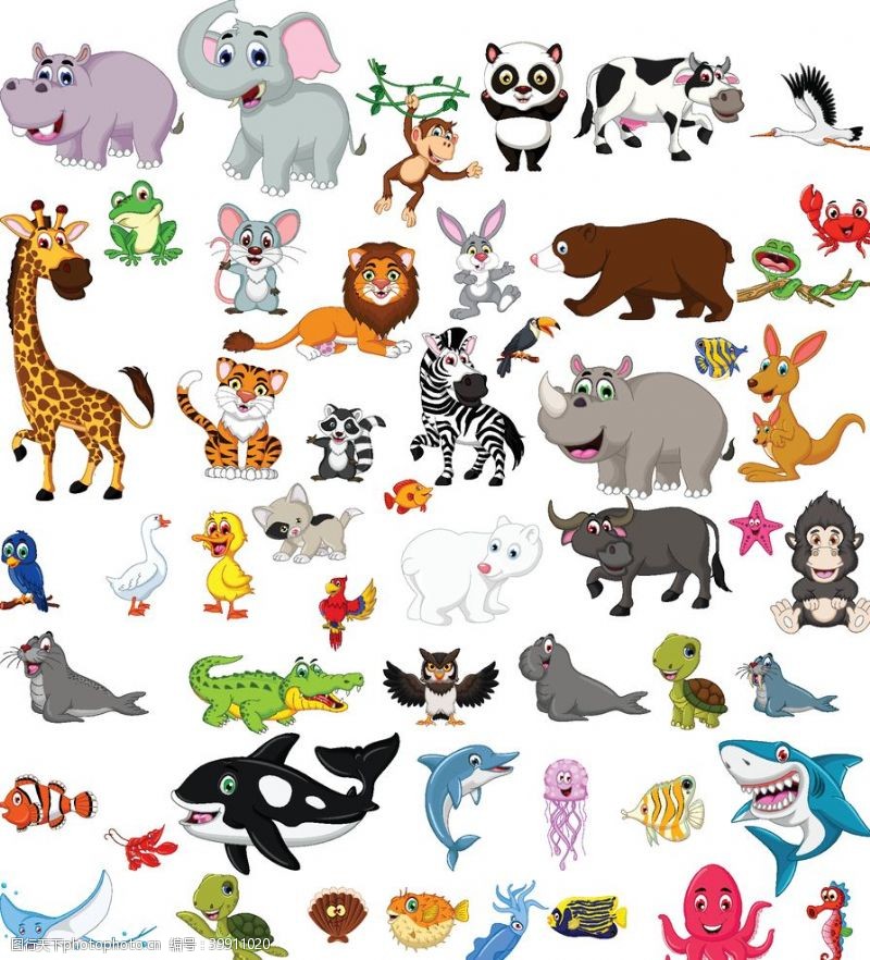 长颈鹿可爱卡通动物图片