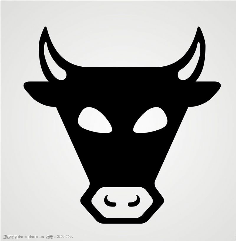 牛奶标志牛头牛剪影图片