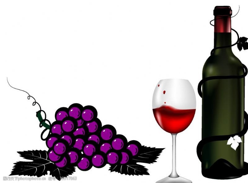 红酒设计素材葡萄图片