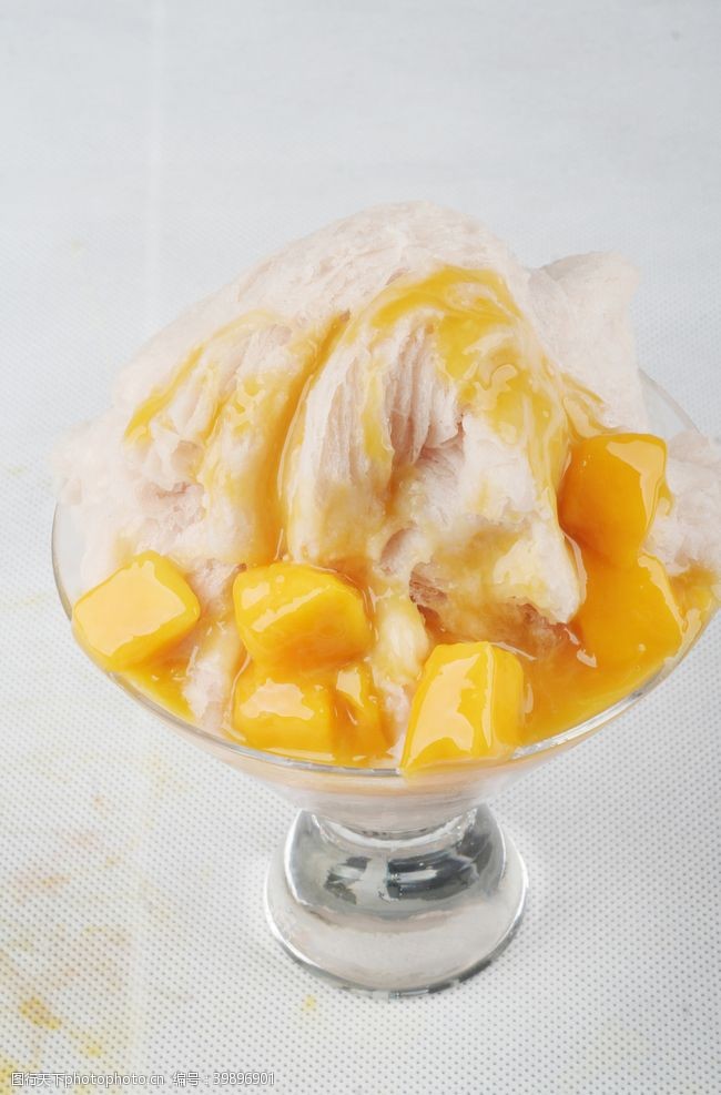 甜品菜单水果捞香芋芒果绵绵冰图片