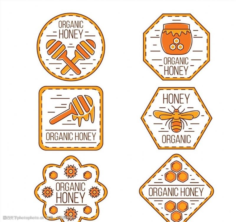 蜂蜜标签矢量有机蜂蜜标签图片
