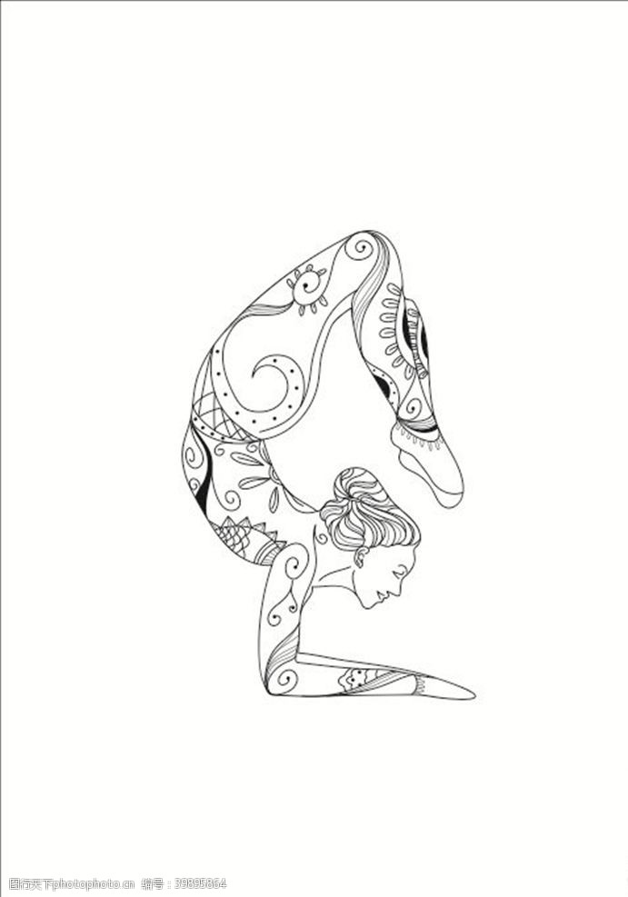 减肥素材瑜伽黑色瑜伽海报瑜伽单页图片