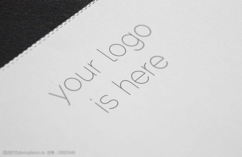字体效果白色纸张LOGO样机图片