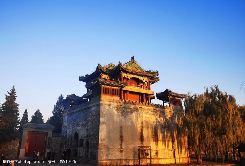 红色文化墙北京圆明园秋色图片