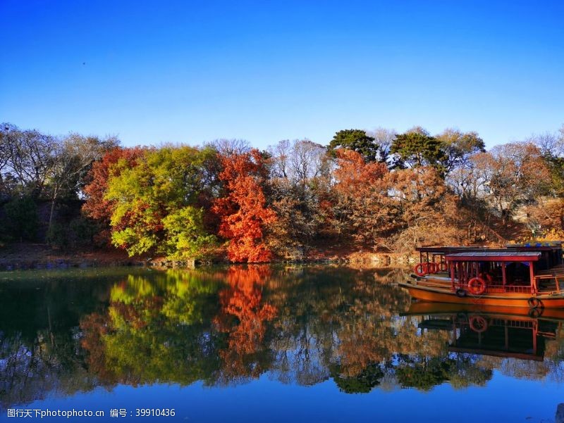 红瓦北京圆明园秋色图片