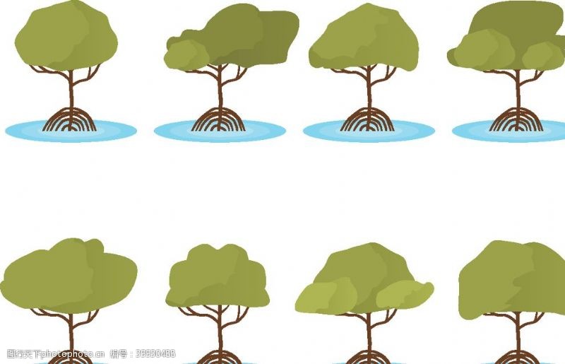 树木卡通创意树图案图片