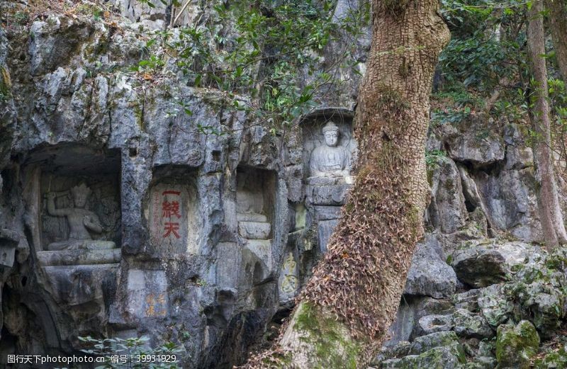 杭州旅游风景图片飞来峰造像图片