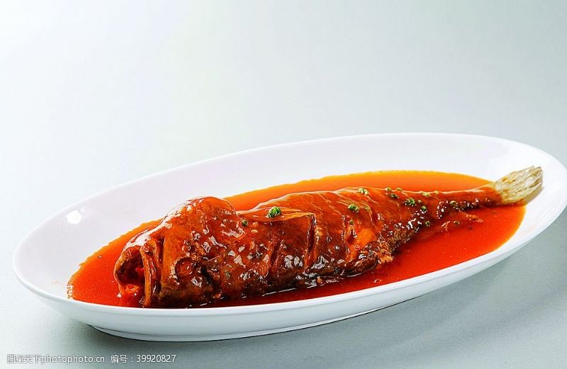 小黄鱼面徽菜红汤大黄鱼图片