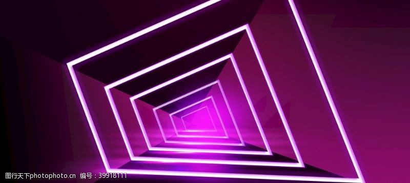 紫色几何背景立体空间霓虹立体背景图片