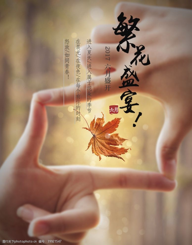 儿童节背景秋枫落叶图片