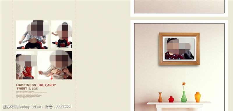 儿童摄影模板童年儿童周岁纪念相册PSD模板图片