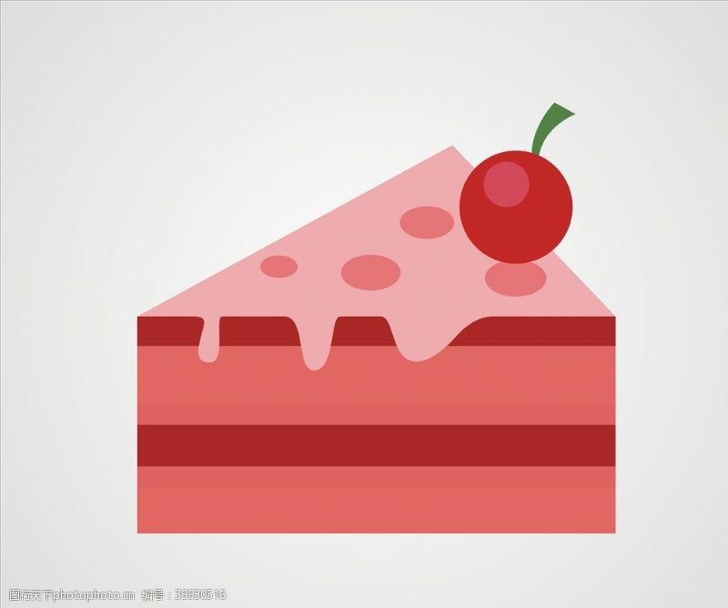 矢量水果卡通草莓蛋糕甜点矢量蛋糕图片