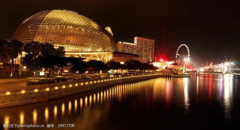 建筑群城市夜景图片