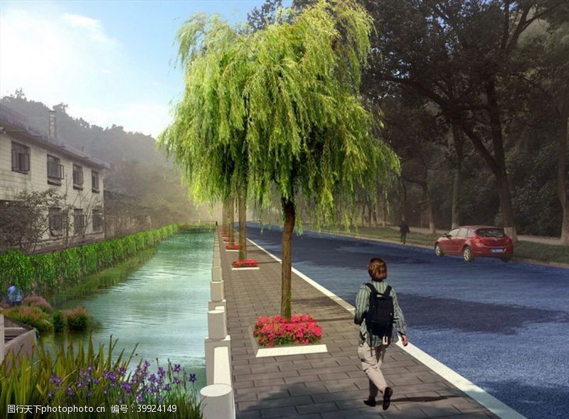 市政道路绿化溪沟改造图片