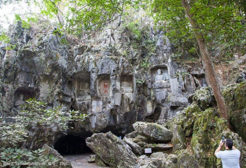 杭州旅游风景图片飞来峰造像图片