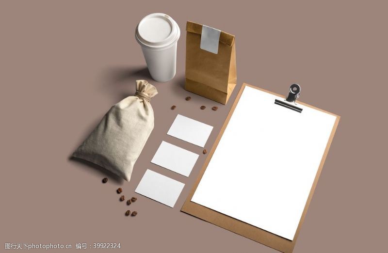 餐巾纸盒咖啡样机图片