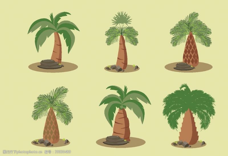 创意森林卡通热带植物图片