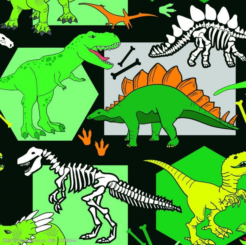 色块分层恐龙图片