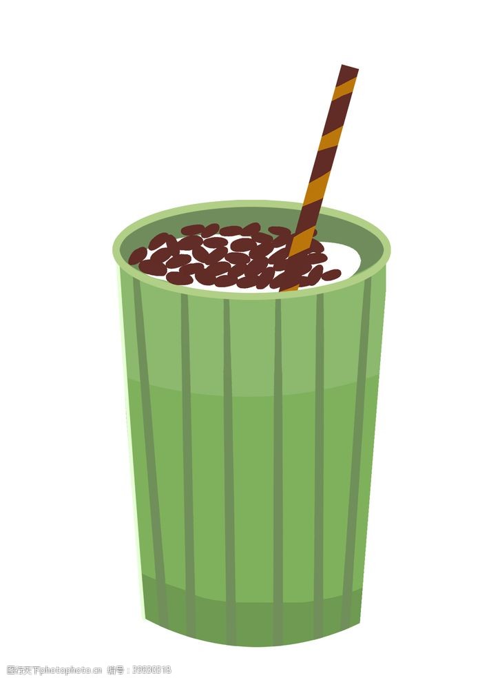 牛油果元素手绘奶茶插画图片