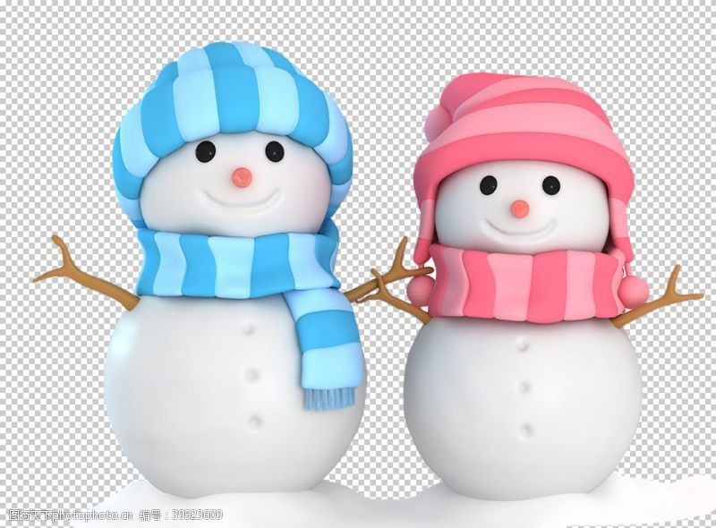 创意雪花雪人图片