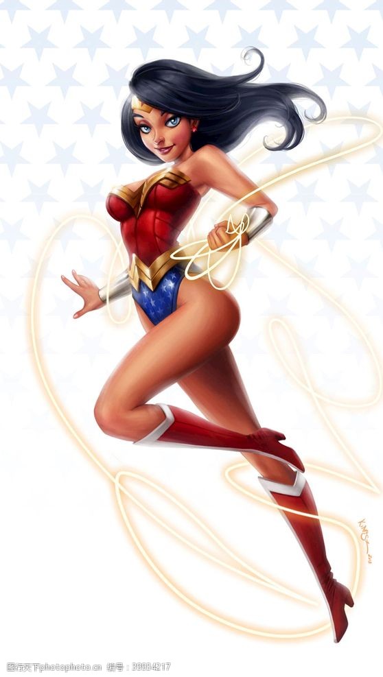 超级卡通DC超级英雄神奇女侠同人形象画图片