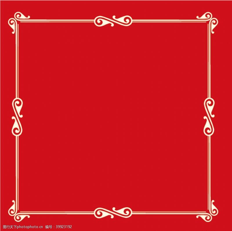 欧式经典花纹红金边框图片