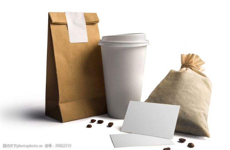 食品纸袋包装咖啡样机图片