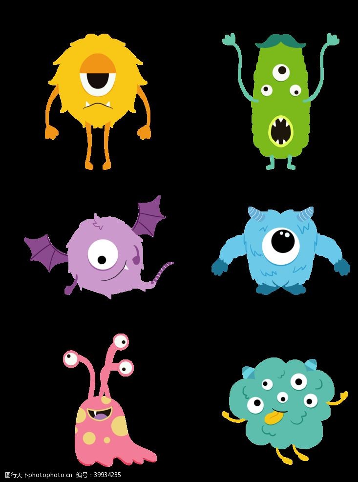 动物卡通卡通怪兽外星人细菌图片
