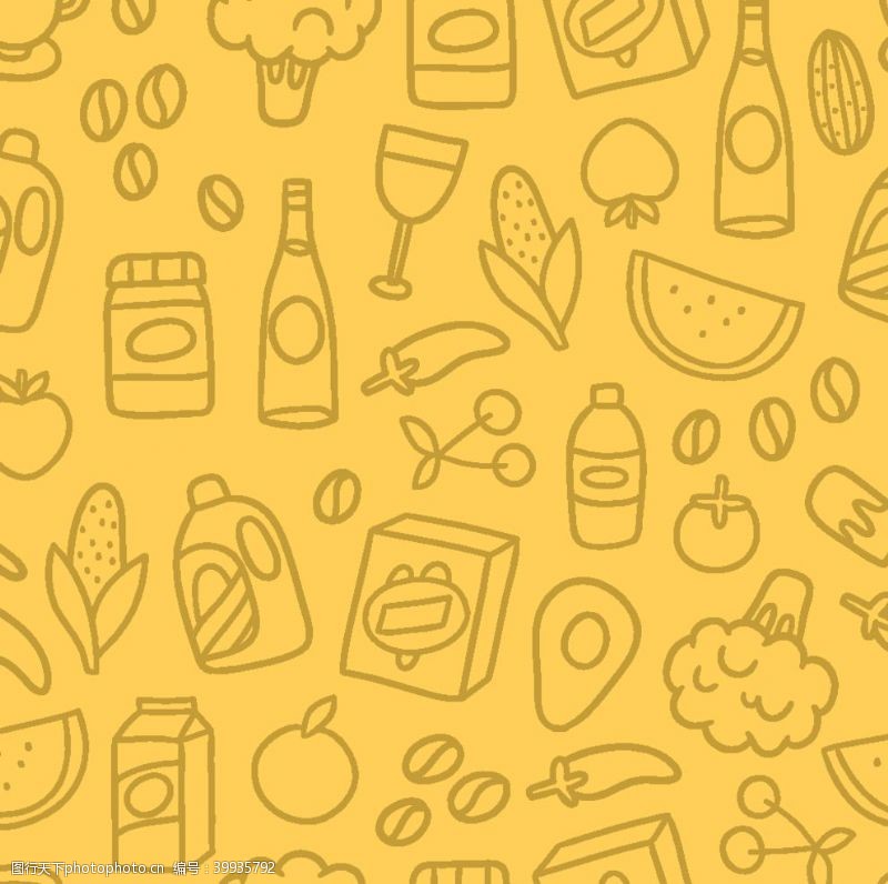 西瓜可爱饮料食物平铺图案图片