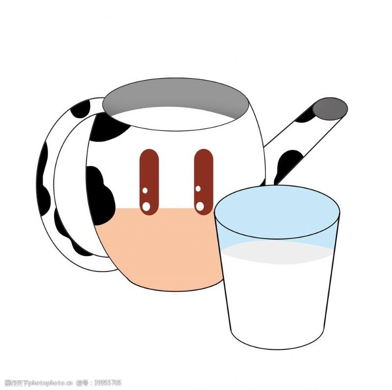 奶泡牛奶插画图片