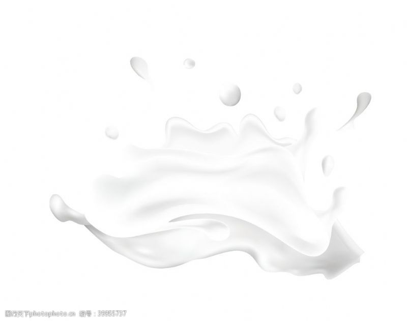 飞溅的牛奶矢量奶花素材图片