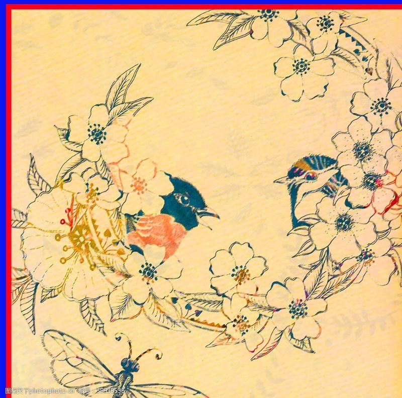 麻雀手绘花鸟图片