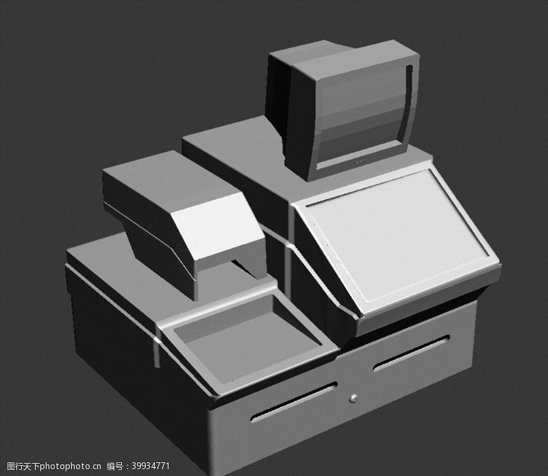 3ds收银机3D模型图片