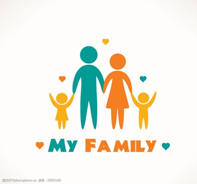 爱心标志我的家人物标志图片