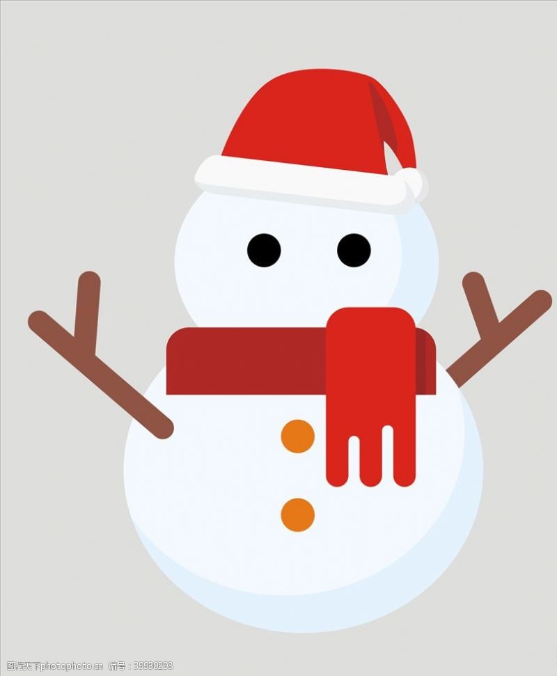 圣诞节装饰品雪人冬季装饰矢量图片