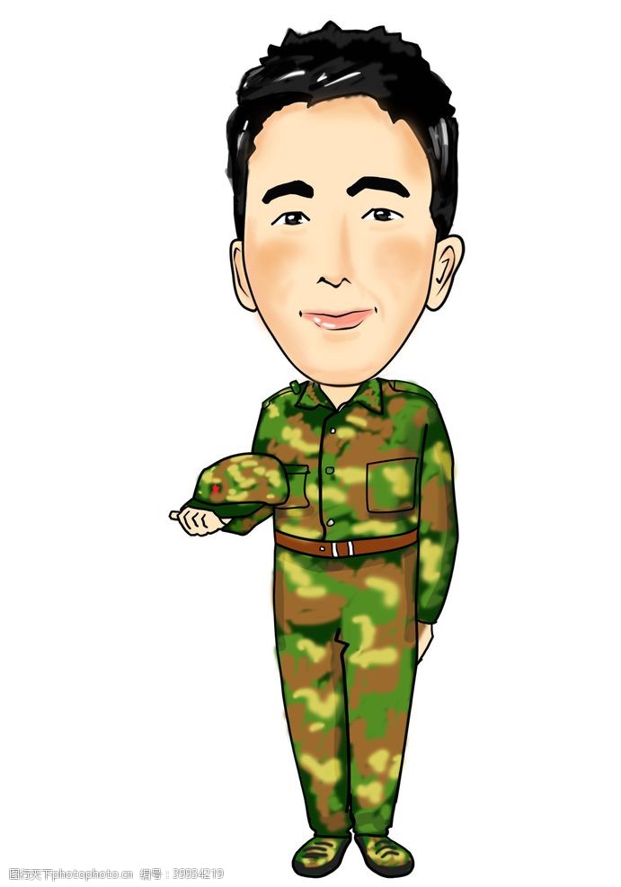军队展板阳光兵哥哥的卡通形象图片
