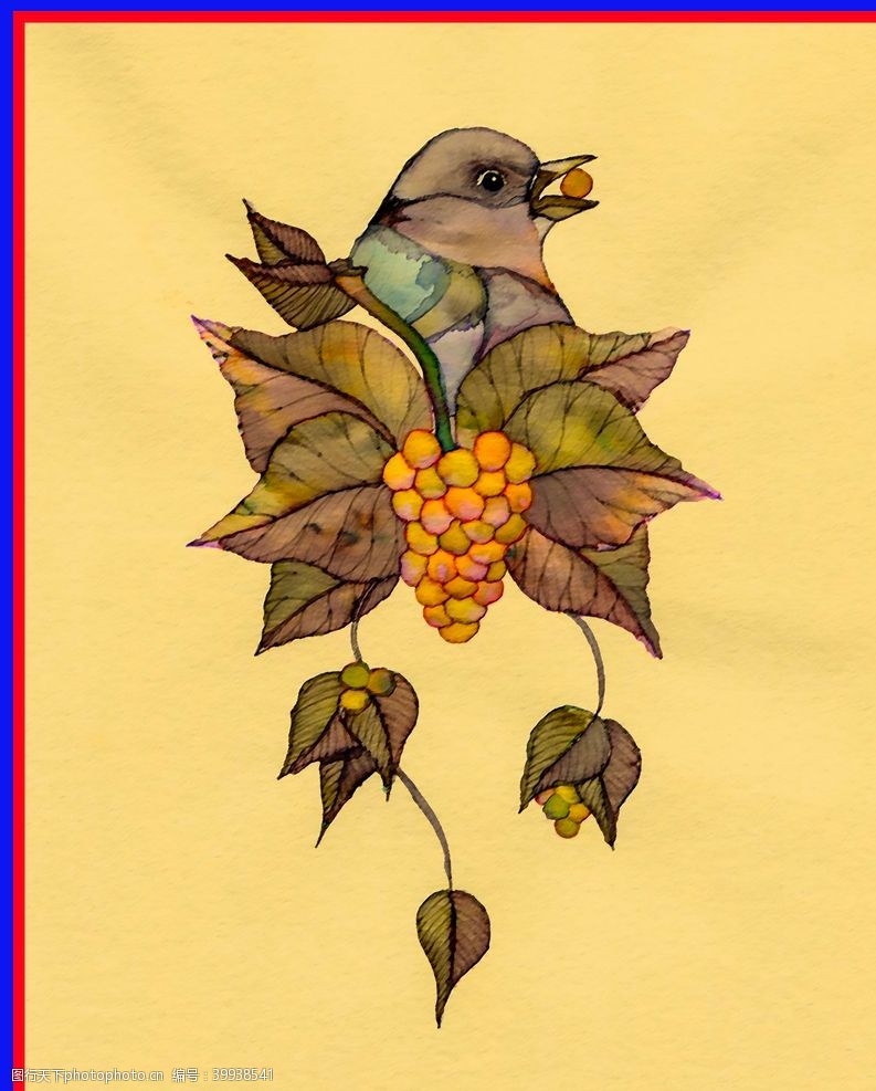 小鸟标志叶子鸟图片