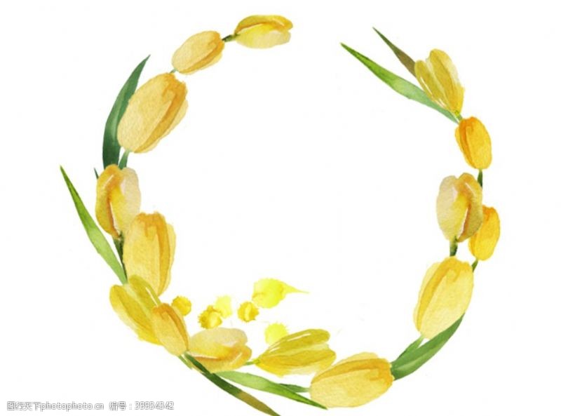 花束素材郁金香花环图片