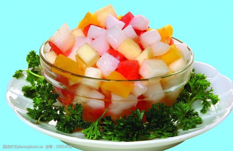 水果沙拉冰晶水果图片
