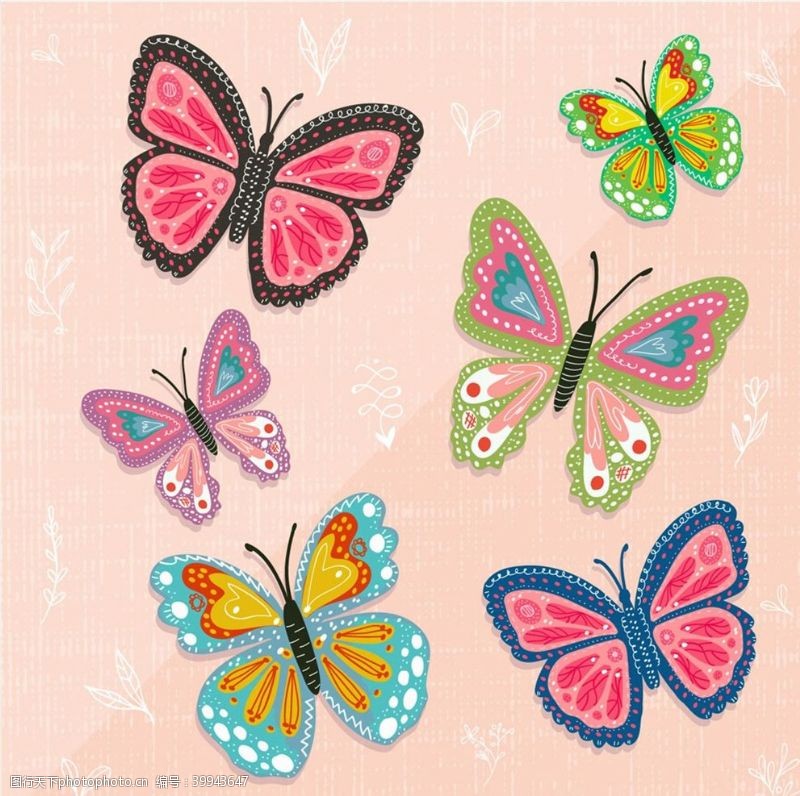 高清虫子彩色蝴蝶设计图片