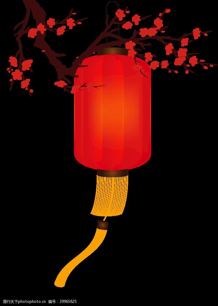 红梅花灯笼图片