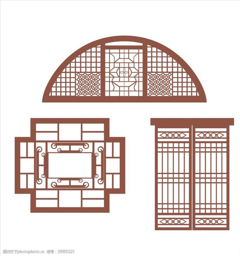 中国风设计古典窗户复古窗花图片