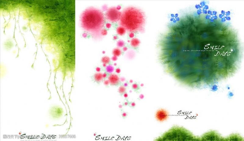 韩国花纹花卉花卉背景抽象图图片