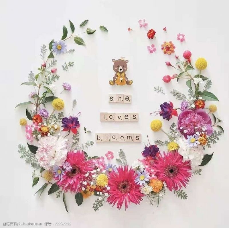 创意字母花卉艺术图片