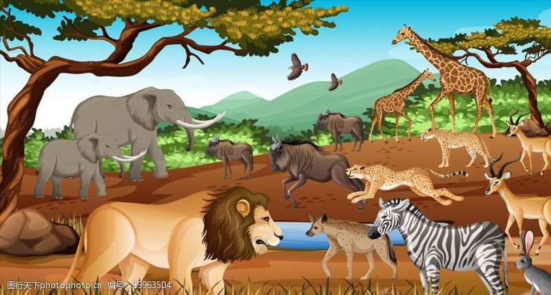 动物表演卡通野生动物图片