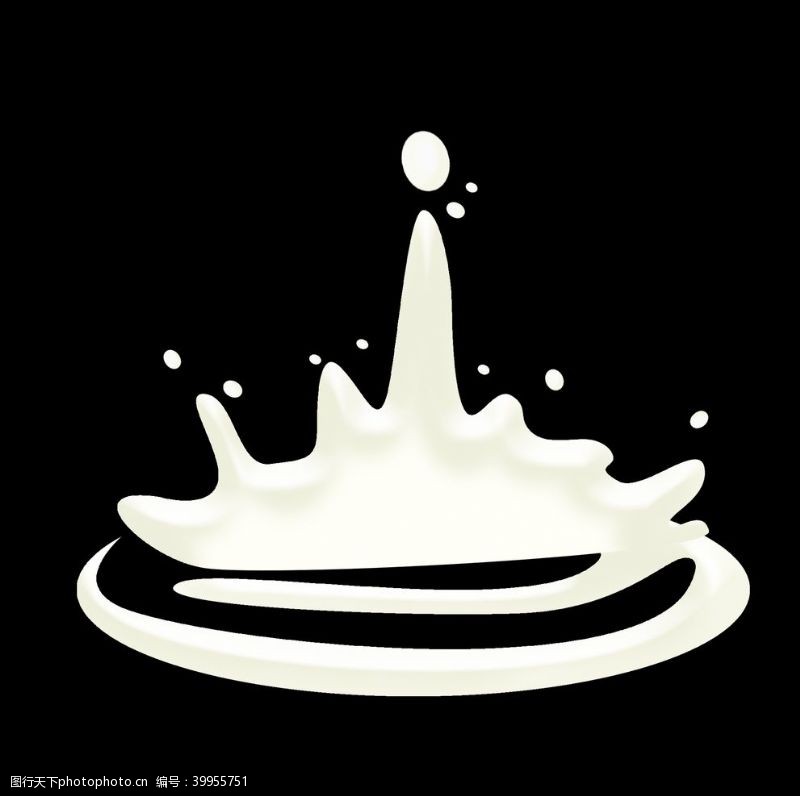 飞溅的牛奶奶花元素图片