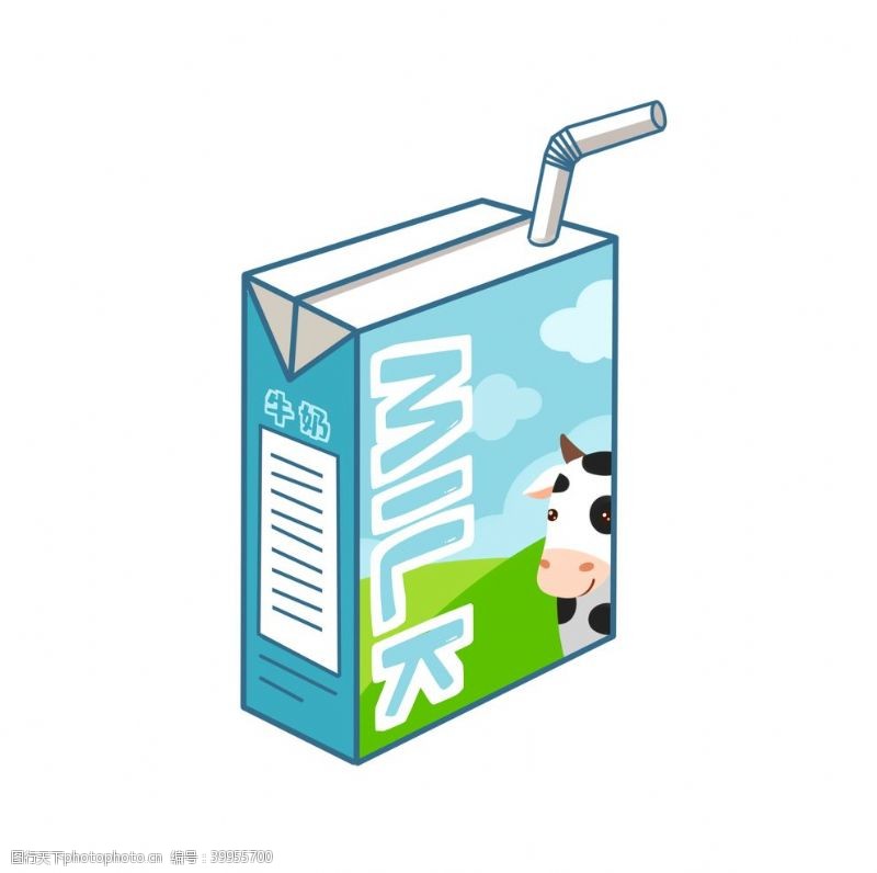 茶插画牛奶盒插画图片