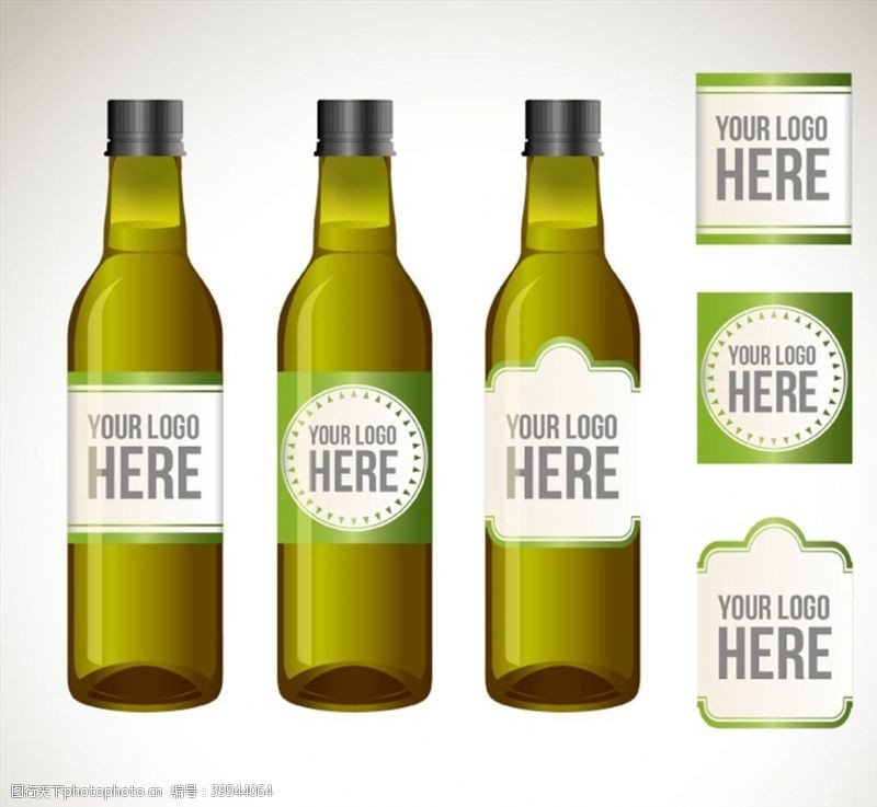 橄榄瓶子与标签设计图片